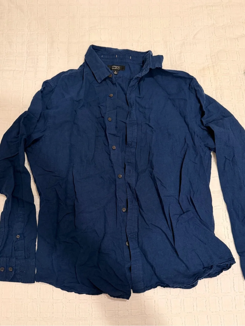 Banana Republic Slim Linen-Blend Shirt in Navy Blue